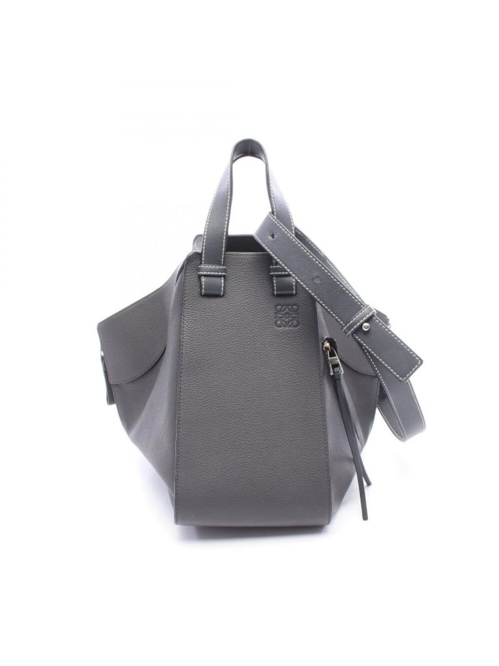 Loewe Handbag Hammock Medium 2-Way Dark Gray Leather Bag